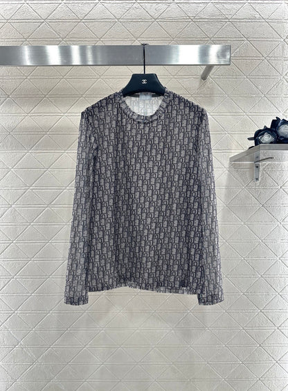 25fw Mesh round neck base shirt