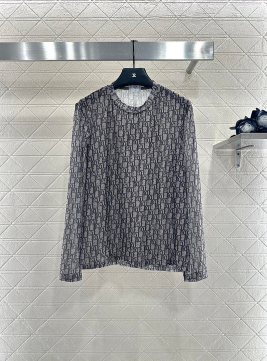 25fw Mesh round neck base shirt