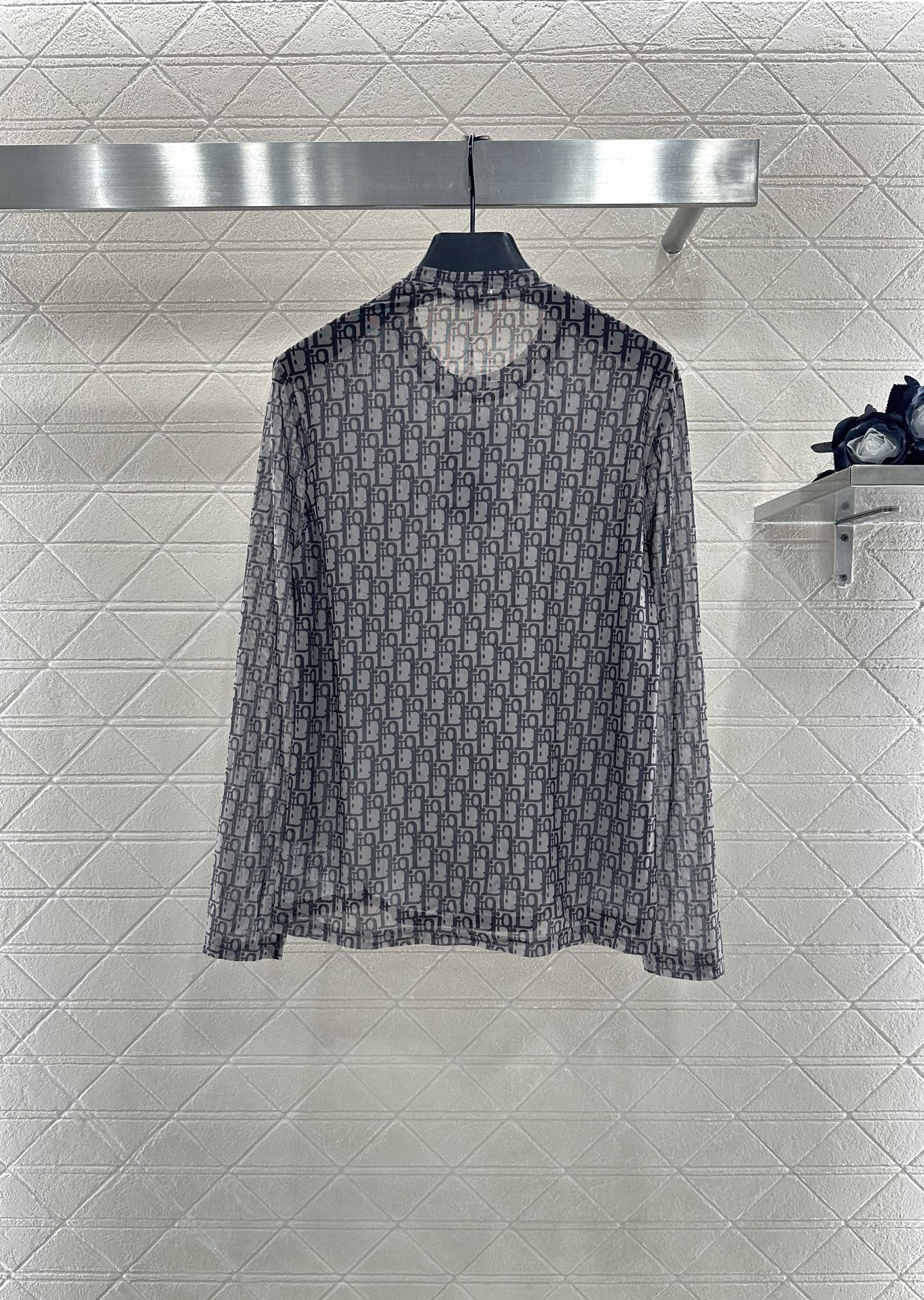 25fw Mesh round neck base shirt