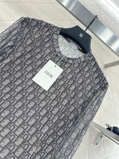 25fw Mesh round neck base shirt