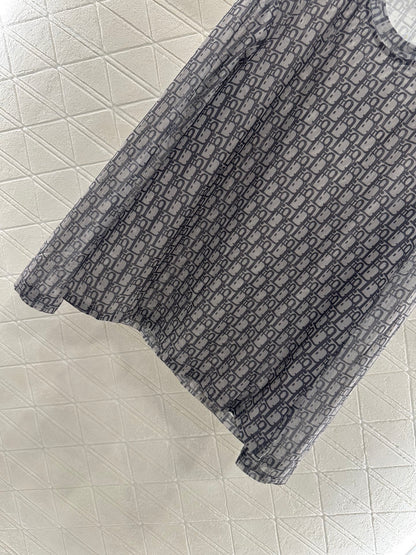 25fw Mesh round neck base shirt