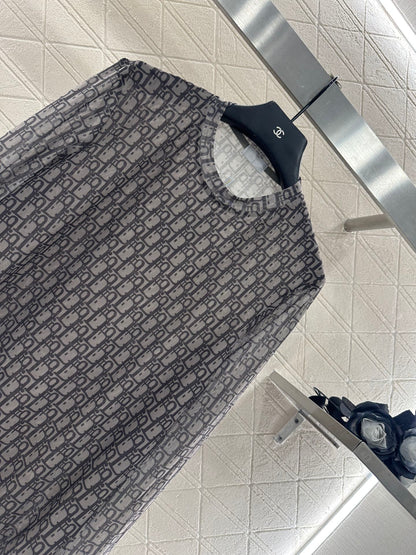 25fw Mesh round neck base shirt