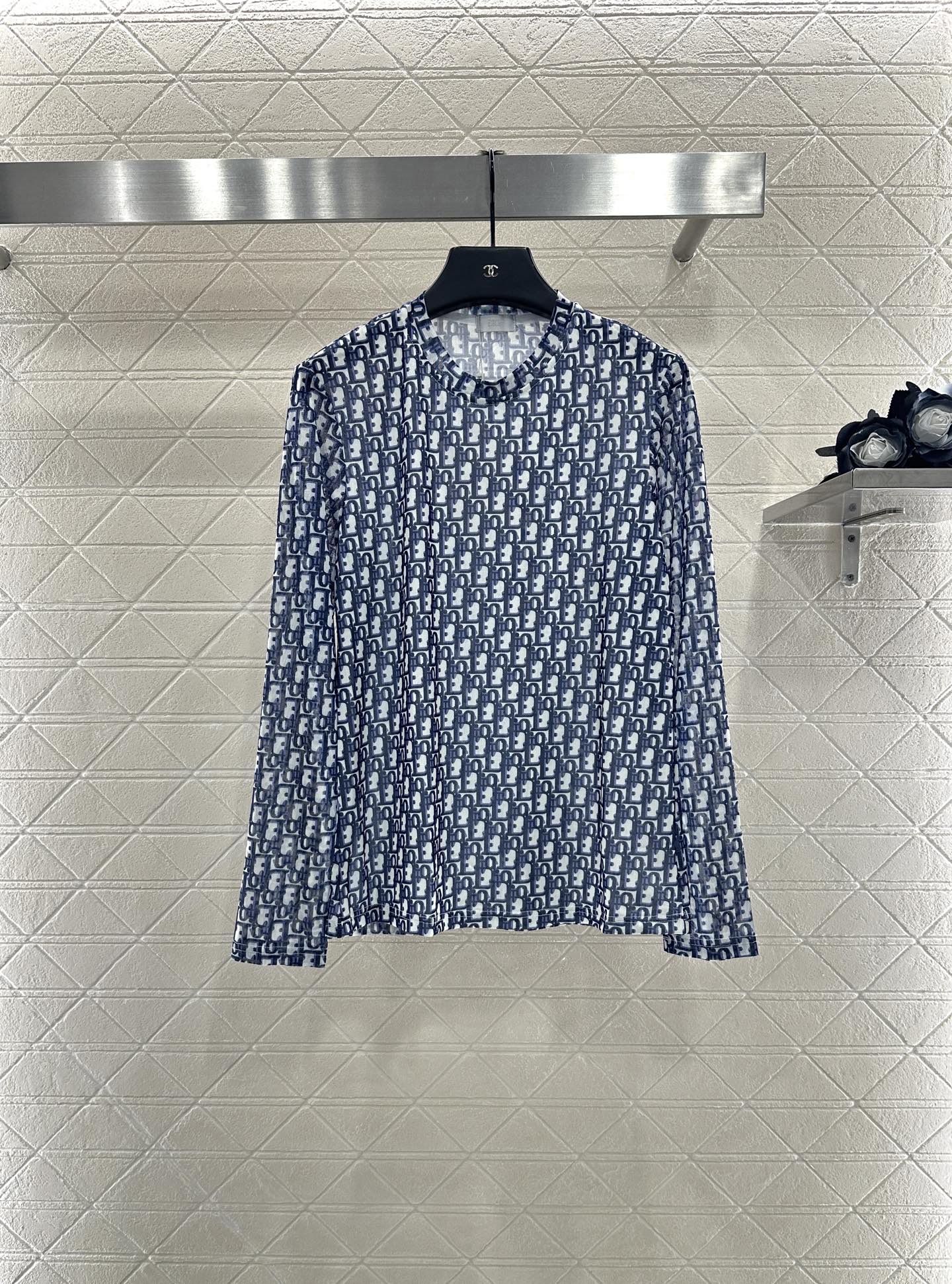 25fw Mesh round neck base shirt