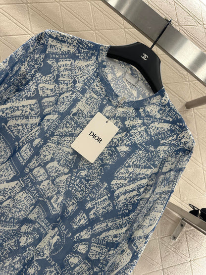 25fw Slim fit round neck printed base shirt