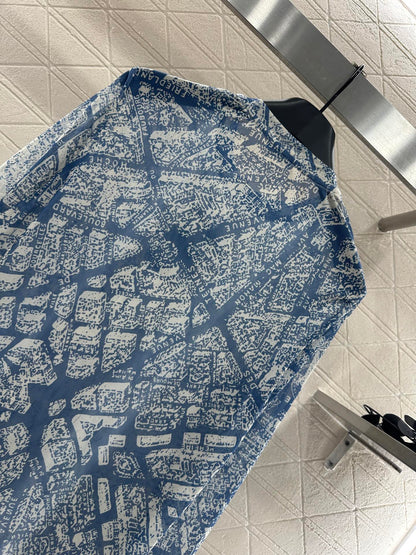 25fw Slim fit round neck printed base shirt