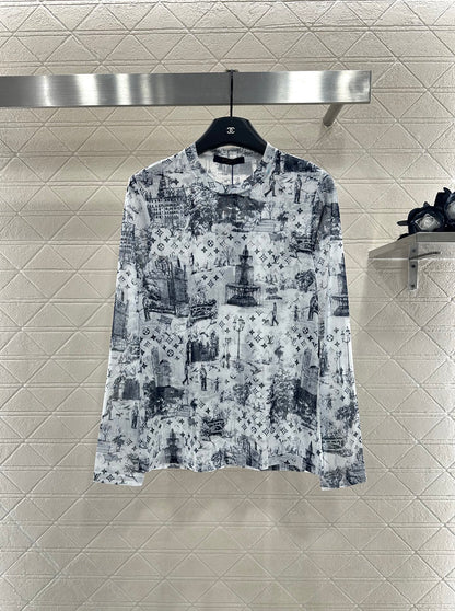 25fw Slim fit printed base shirt