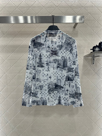25fw Slim fit printed base shirt