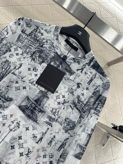 25fw Slim fit printed base shirt