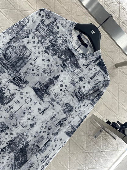 25fw Slim fit printed base shirt