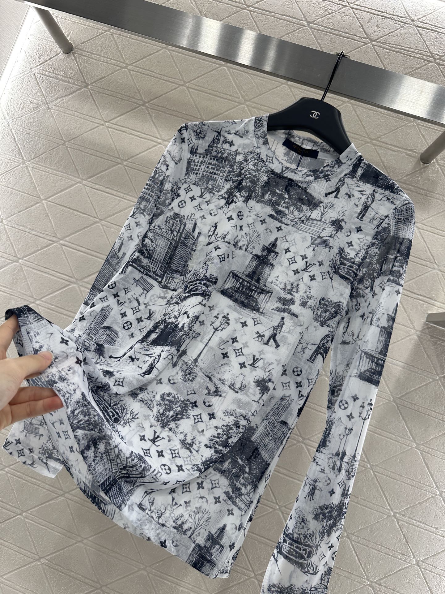 25fw Slim fit printed base shirt