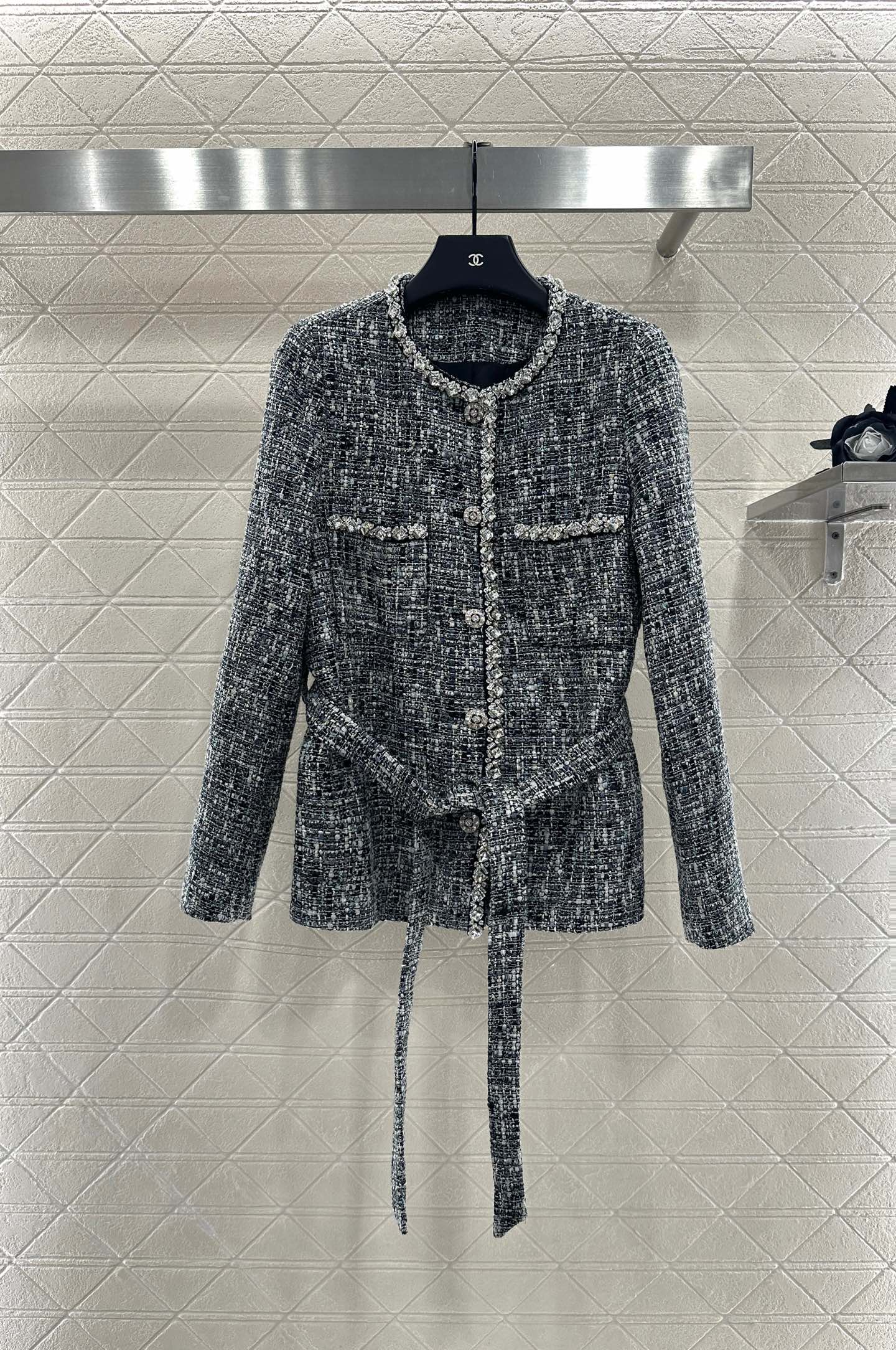 25fw Western style nail bead tied edge jacket