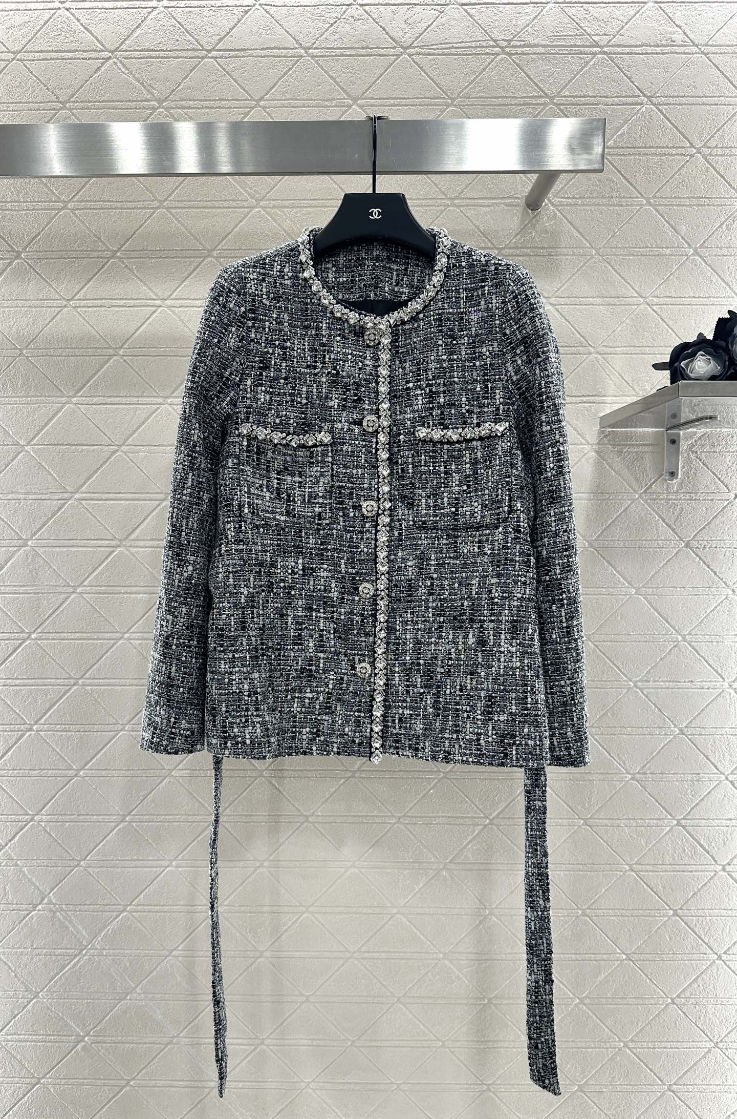 25fw Western style nail bead tied edge jacket