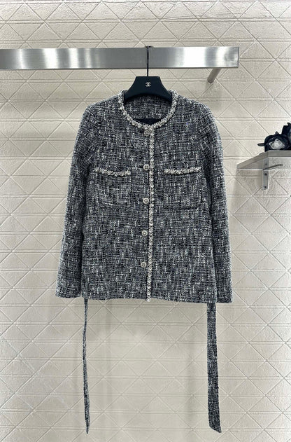 25fw Western style nail bead tied edge jacket