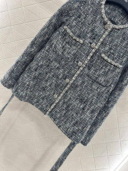 25fw Western style nail bead tied edge jacket