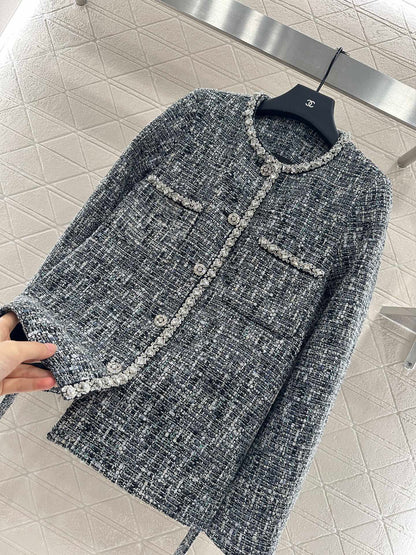 25fw Western style nail bead tied edge jacket