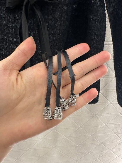 25fw Round neck belt woven jacket