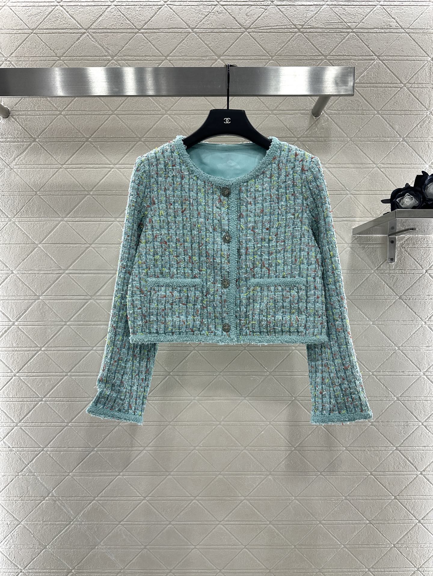 25fw Colorful edge tied woven jacket