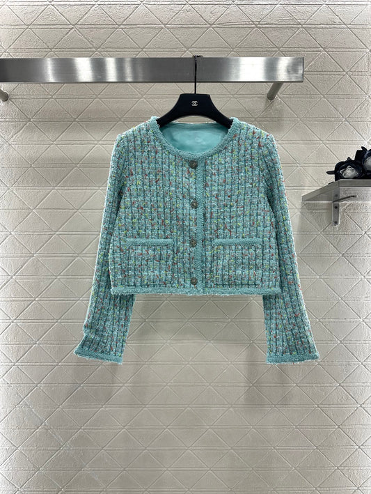 25fw Colorful edge tied woven jacket