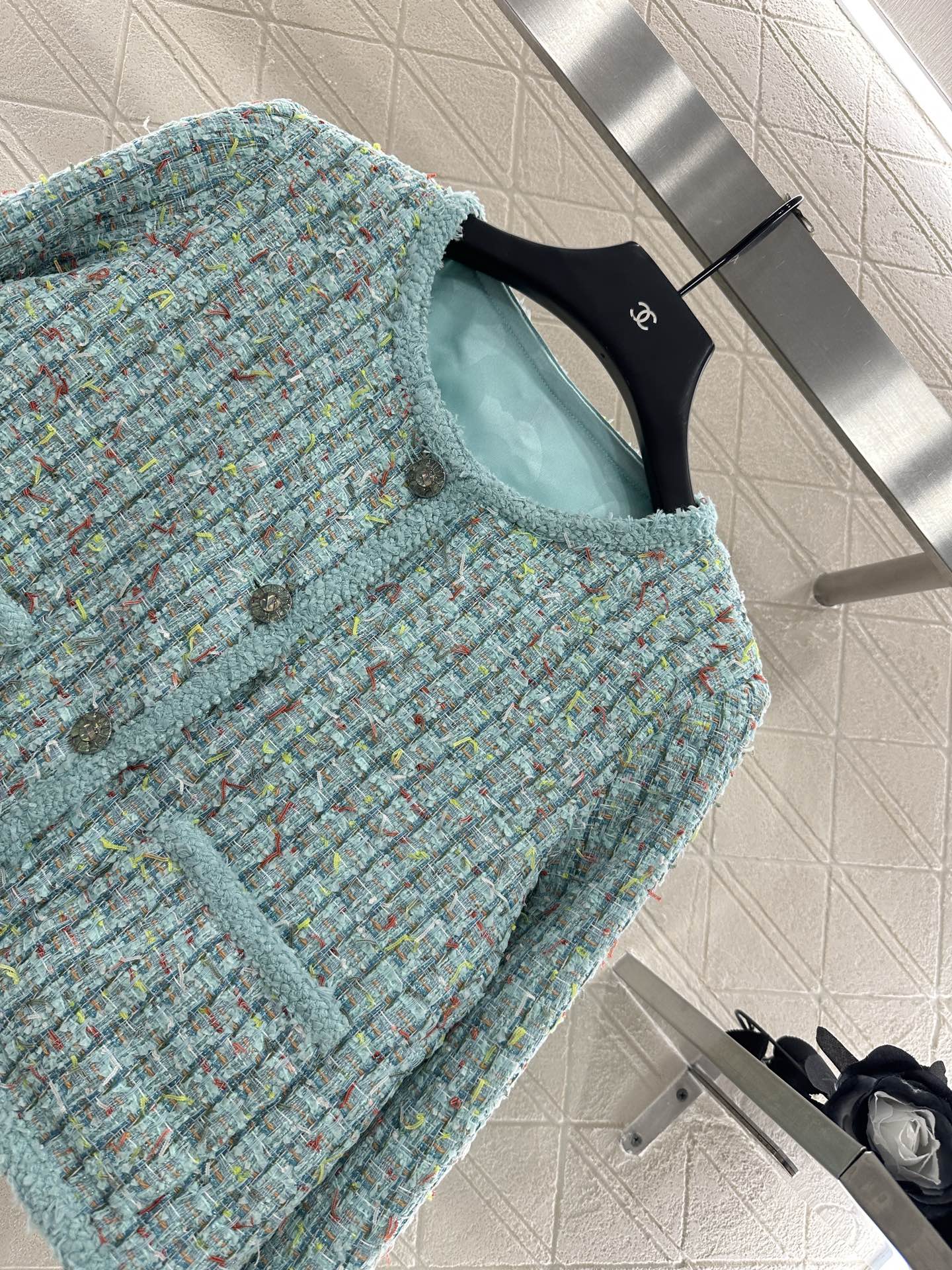 25fw Colorful edge tied woven jacket