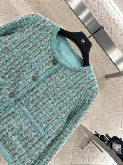 25fw Colorful edge tied woven jacket