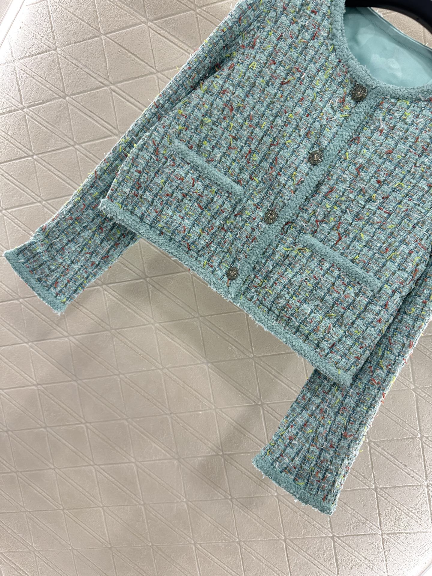 25fw Colorful edge tied woven jacket