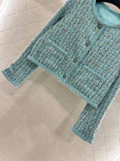 25fw Colorful edge tied woven jacket