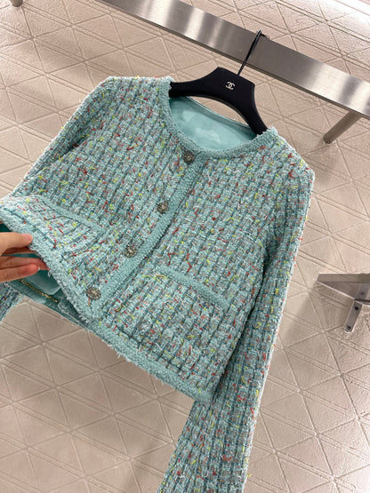 25fw Colorful edge tied woven jacket