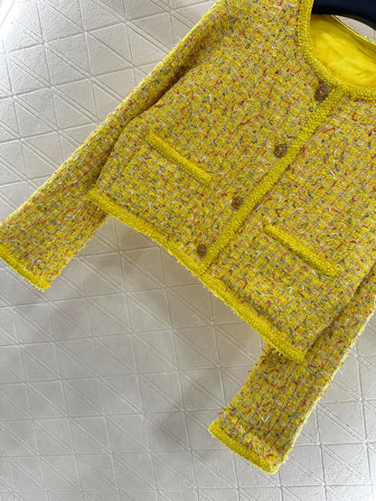 25fw Colorful edge tied woven jacket