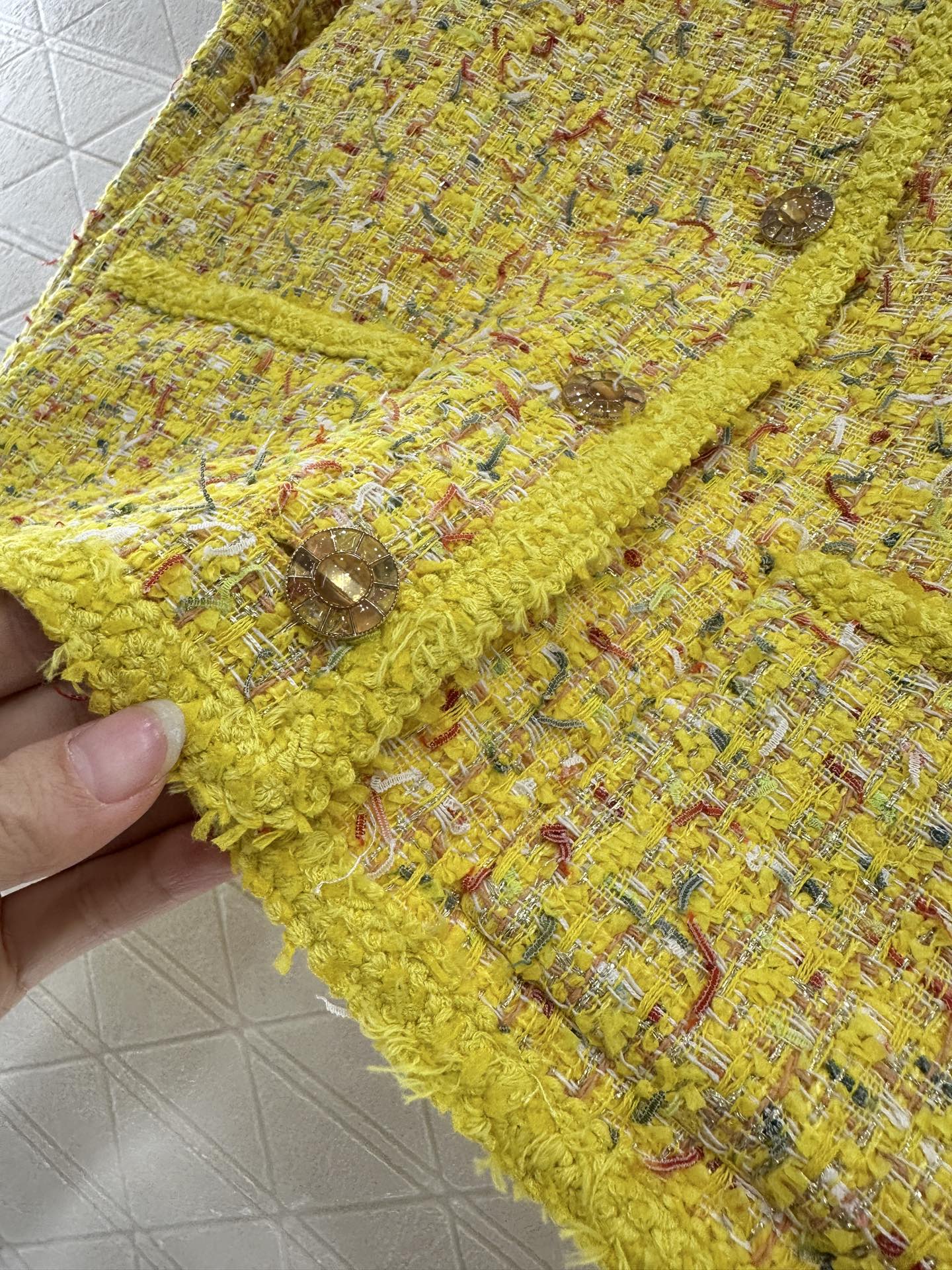 25fw Colorful edge tied woven jacket