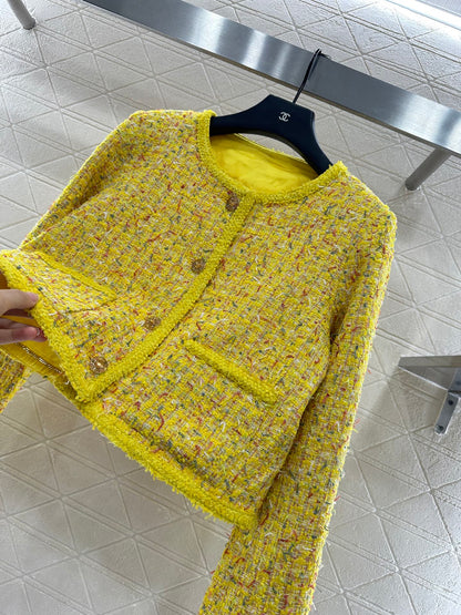 25fw Colorful edge tied woven jacket