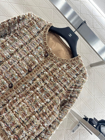 25fw Woolen edge tied jacket