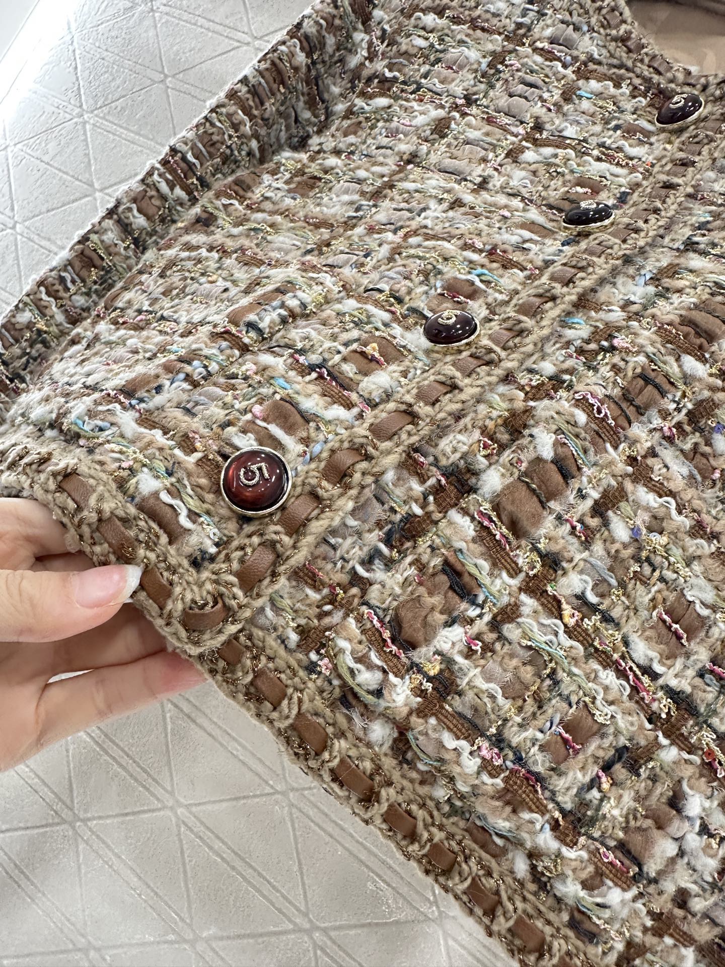 25fw Woolen edge tied jacket