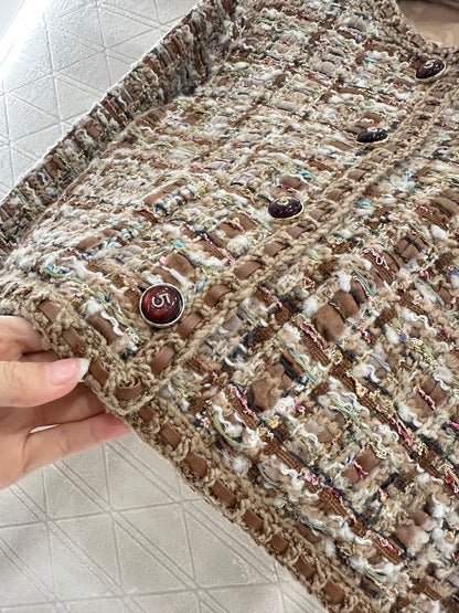 25fw Woolen edge tied jacket