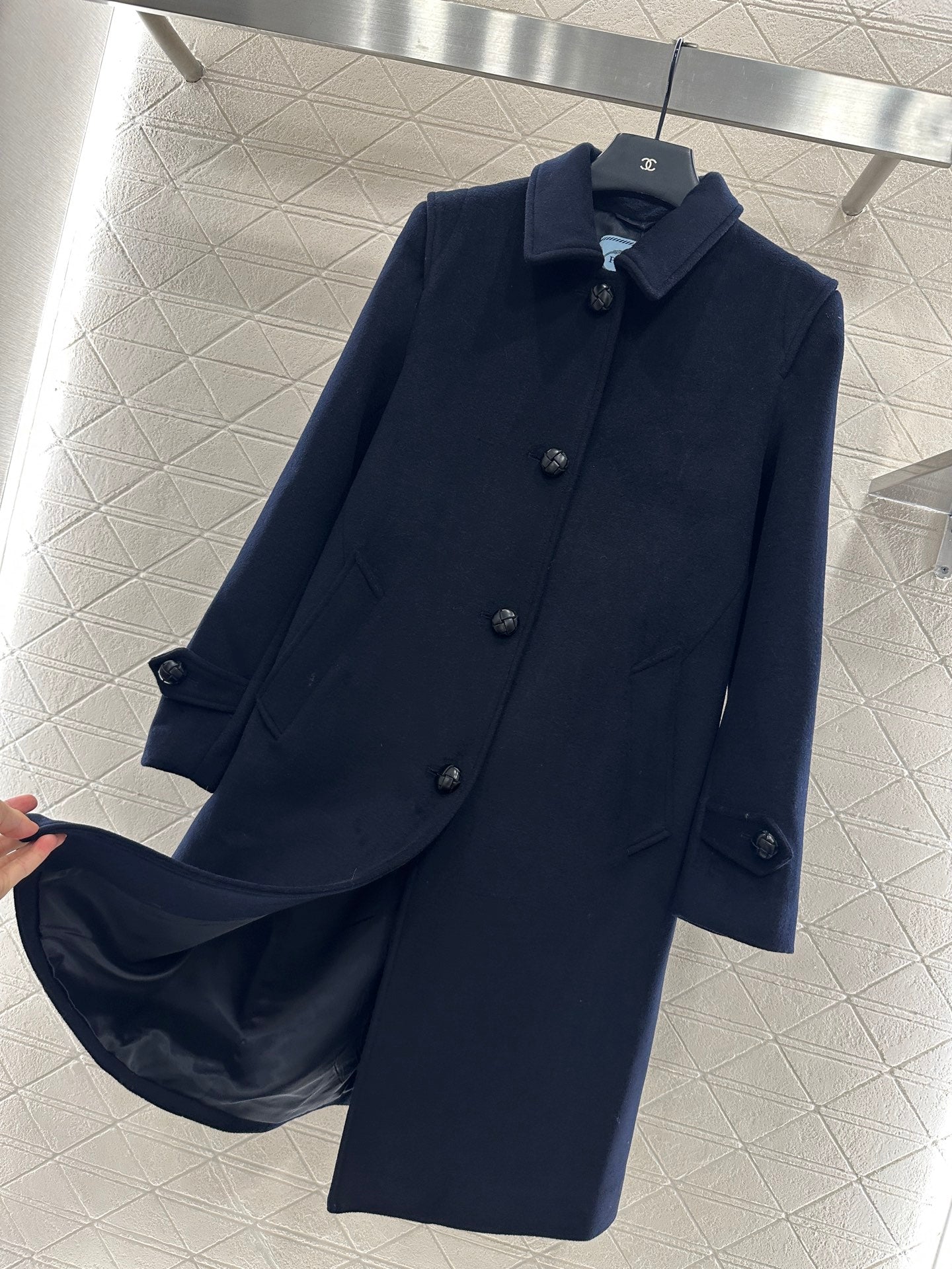25fw Front shoulder lapel long coat