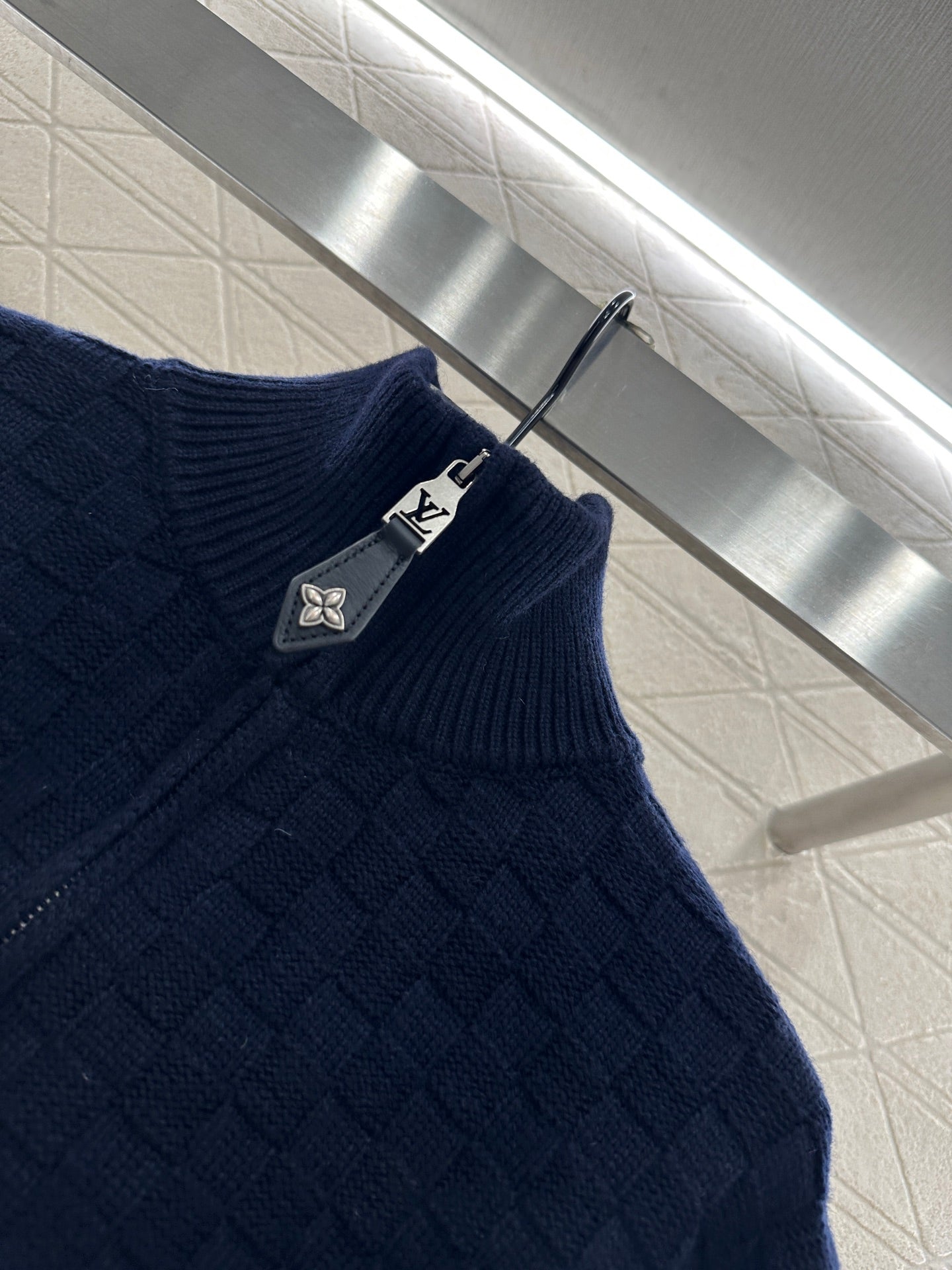 25fw High neck zipper knitted pullover sweater