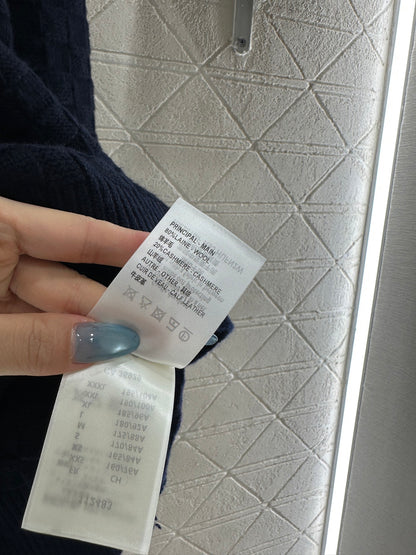 25fw High neck zipper knitted pullover sweater