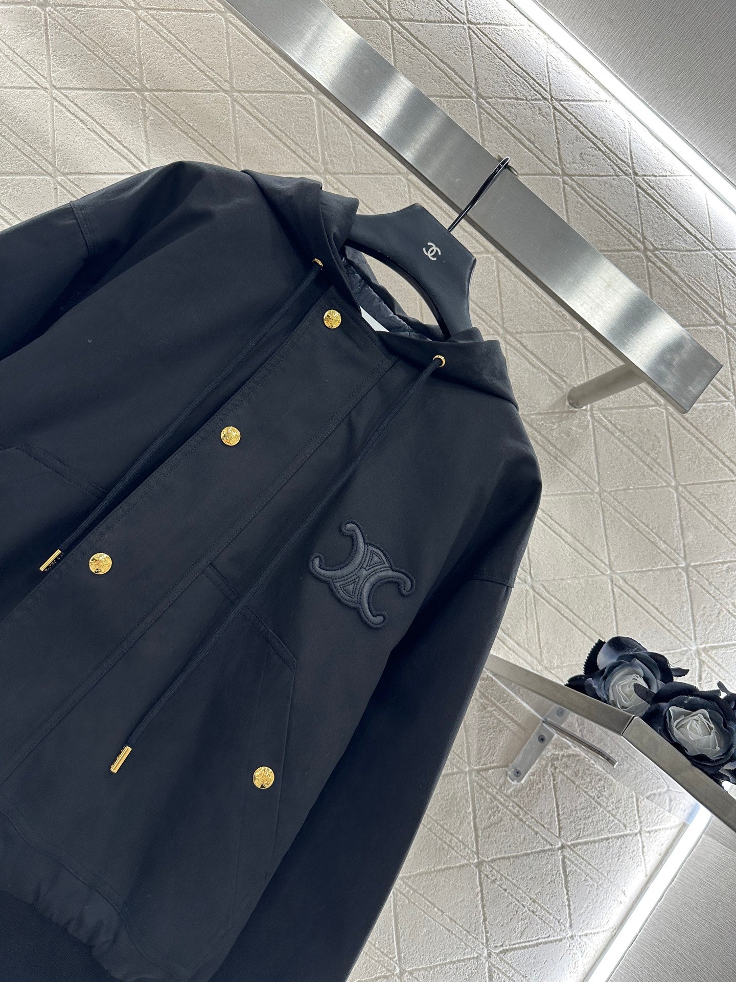 25fw Hooded cotton drawstring jacket