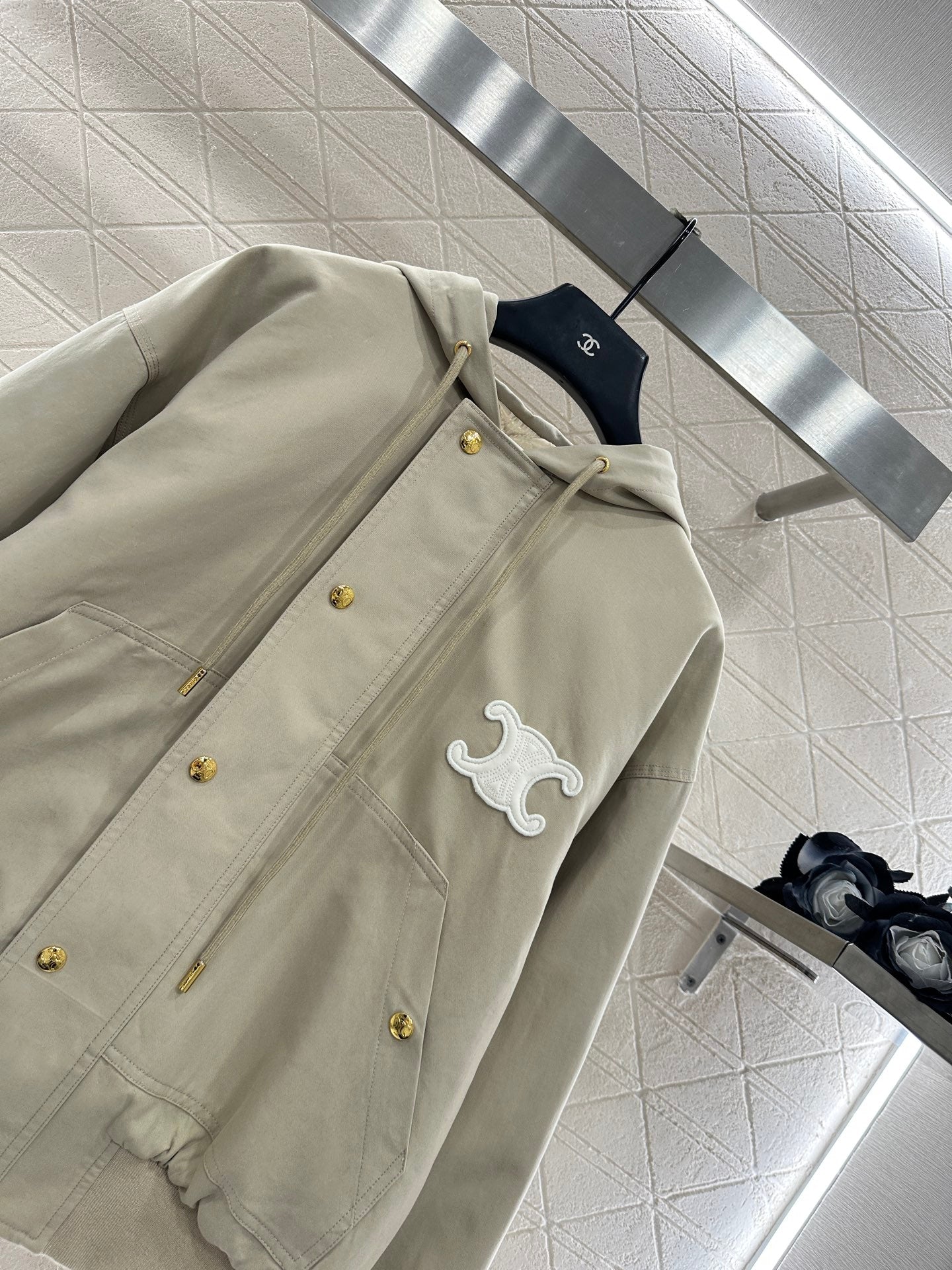 25fw Hooded cotton drawstring jacket