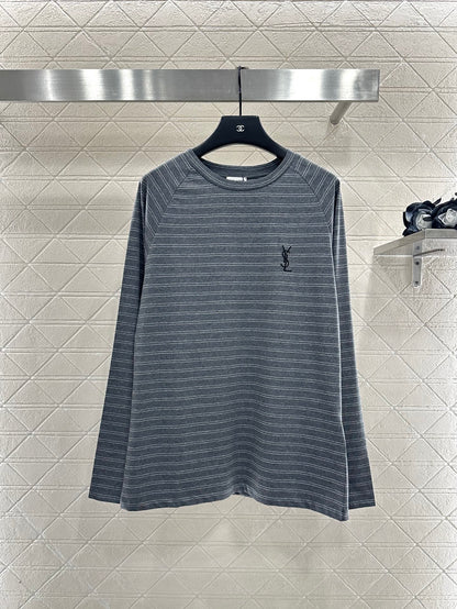25fw Silhouette striped long sleeved shirt