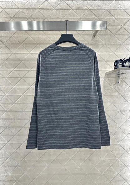 25fw Silhouette striped long sleeved shirt