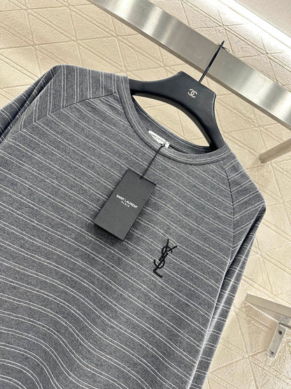 25fw Silhouette striped long sleeved shirt