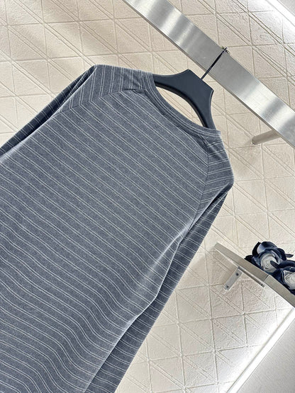 25fw Silhouette striped long sleeved shirt