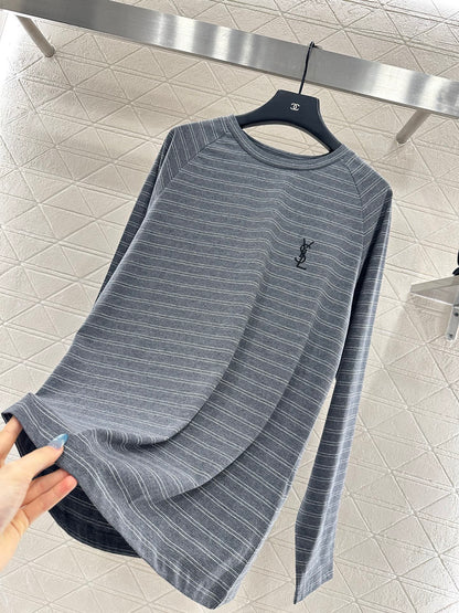 25fw Silhouette striped long sleeved shirt