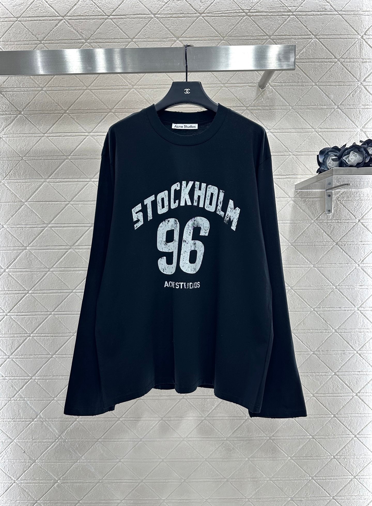 25fw Round neck letter printed long sleeved shirt