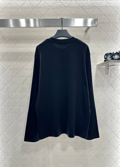 25fw Round neck letter printed long sleeved shirt