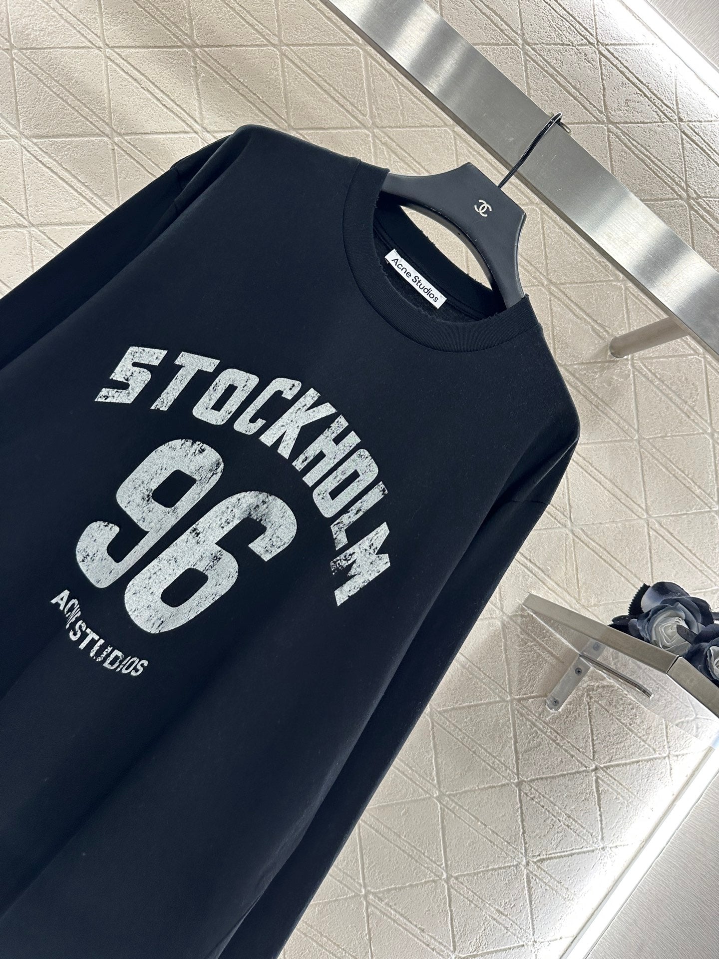 25fw Round neck letter printed long sleeved shirt