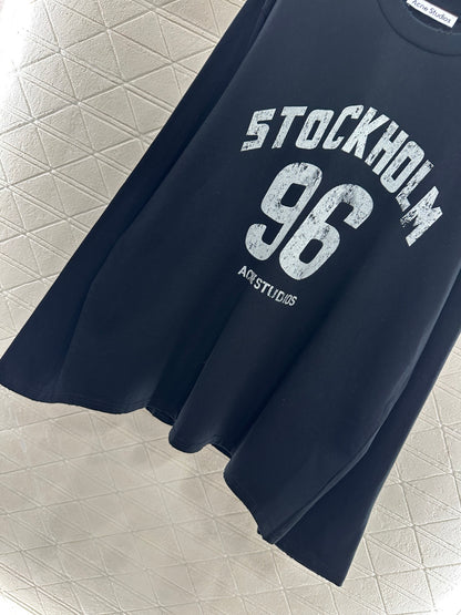 25fw Round neck letter printed long sleeved shirt