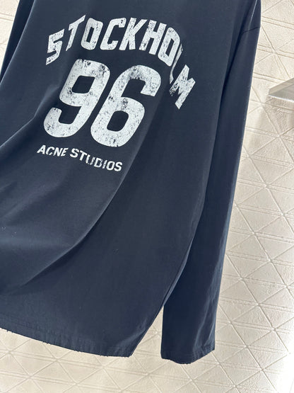 25fw Round neck letter printed long sleeved shirt