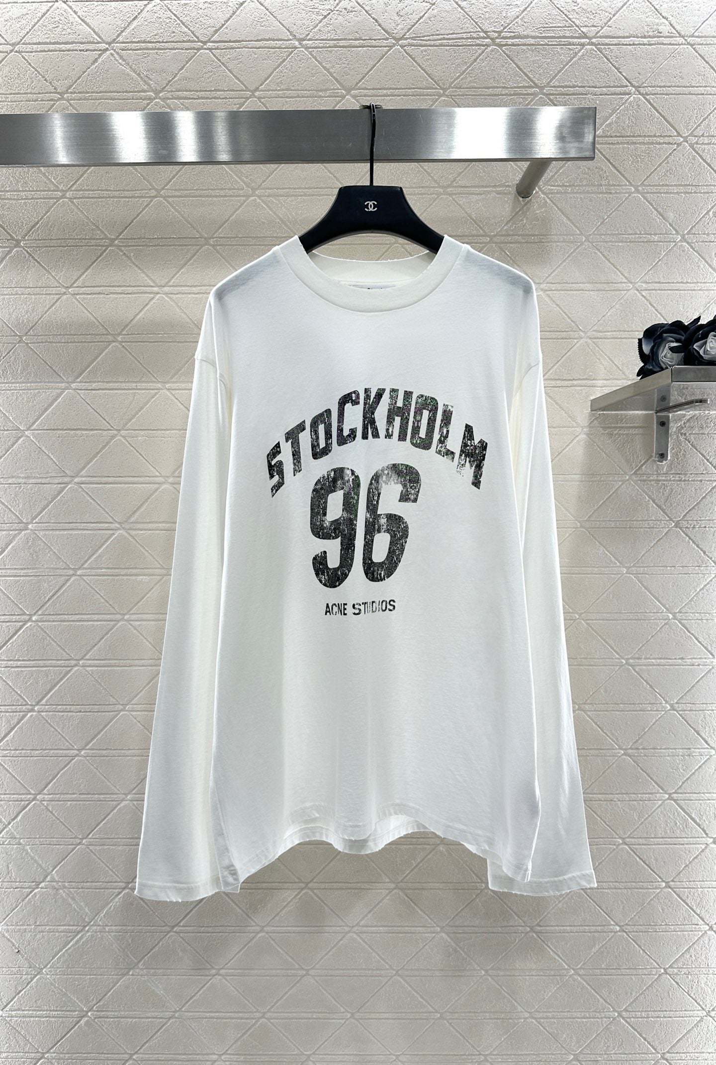 25fw Round neck letter printed long sleeved shirt