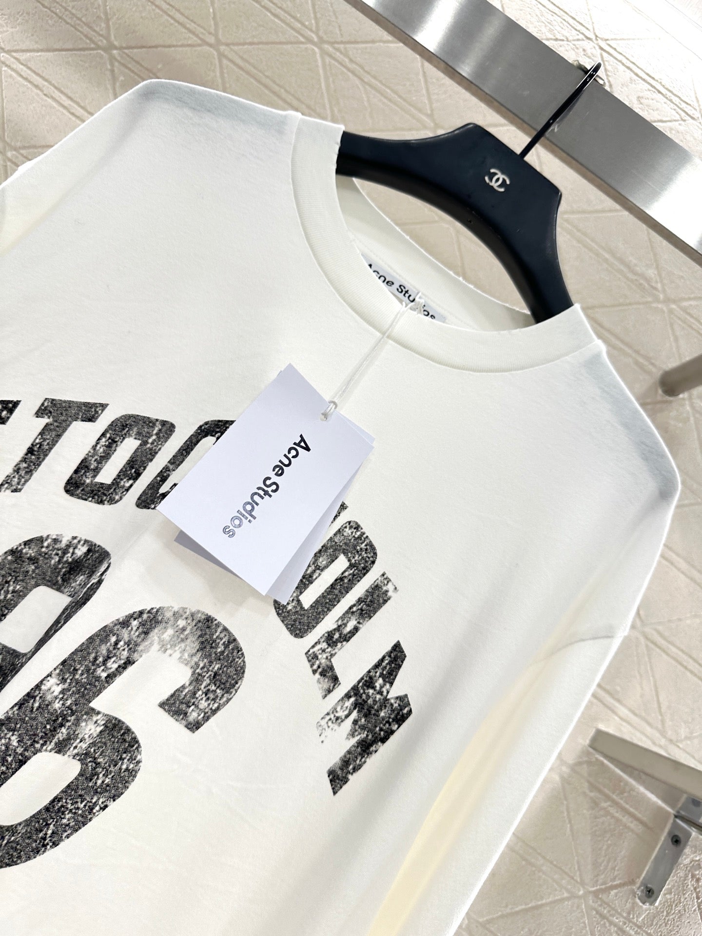 25fw Round neck letter printed long sleeved shirt